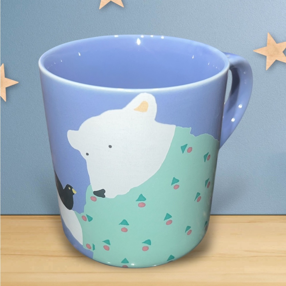 Bottman Design Polar Bear Mug  Black Bird Vintage 1988 Japan Anthropomorphic